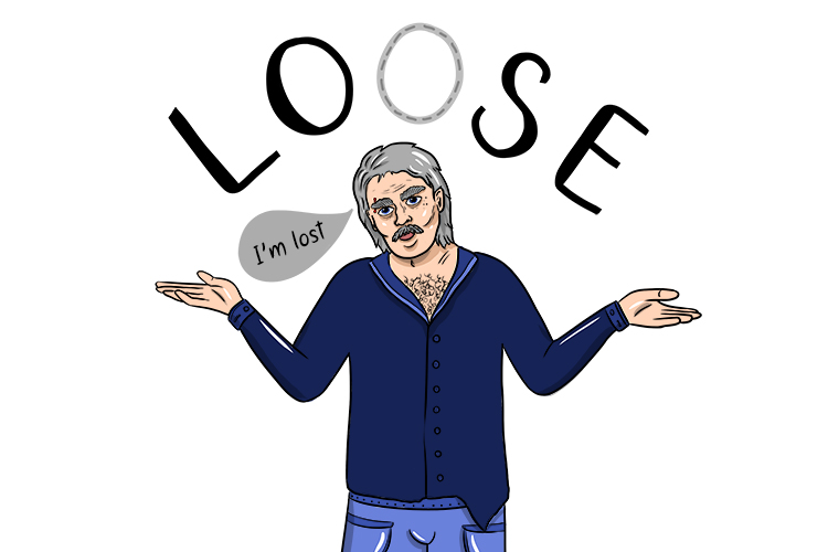 How to remember to spell Lose. Lose the 'O' of loose you've lost an 'O'